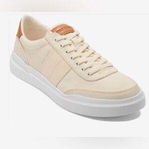 Cole Haan Mens Size 12 Med GrandPro Rally Canvas Court Sneaker Ivory Tan  New